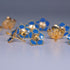 Pure Silver Dark Blue Enamel Flowers 18G (Pack Of 10)
